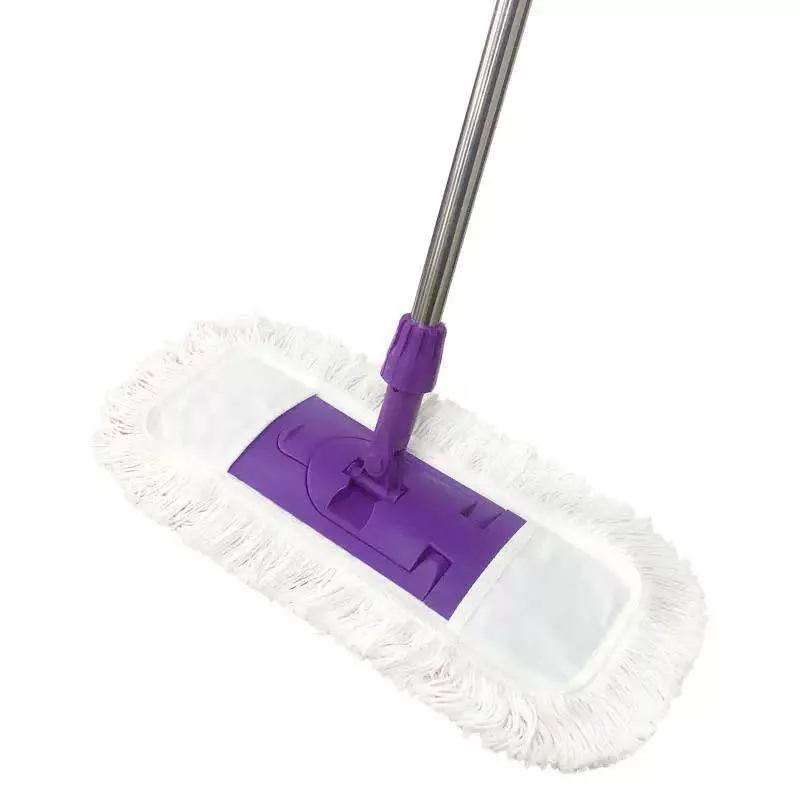 Mop plate en coton avec poignée télescopique