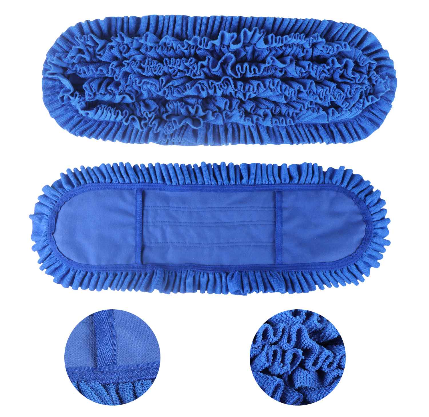 Tête de vadrouille en microfibre plate bleu robuste