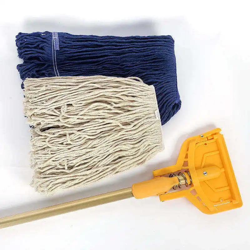 Mop de coton industriel à longue poignée