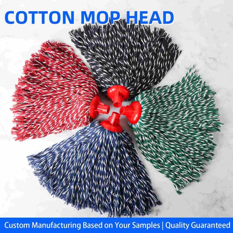Tête de vadrouille en coton de couleur torsadée Tête de vadrouille en coton de couleur torsadée